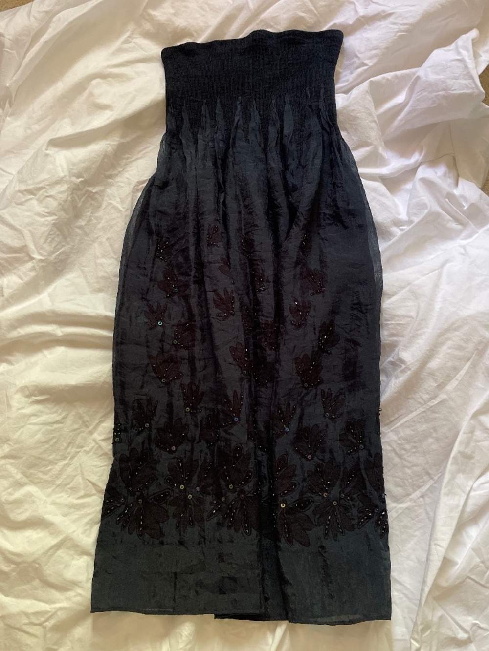 Beaded, lined skirt